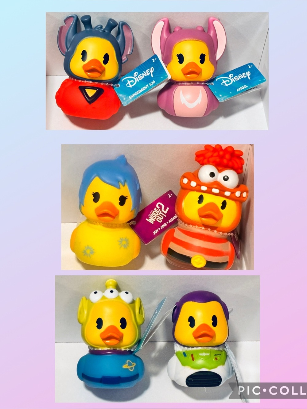 Disney Duckalooz Set of 6: Full Size (3.5”) Rubber Duck Bath Toys